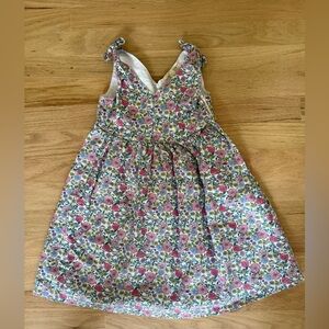 Hope & Henry Floral Kids Dress with Pink and Green Accents